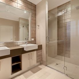 MPZ Builders modern bathroom shower and vanity